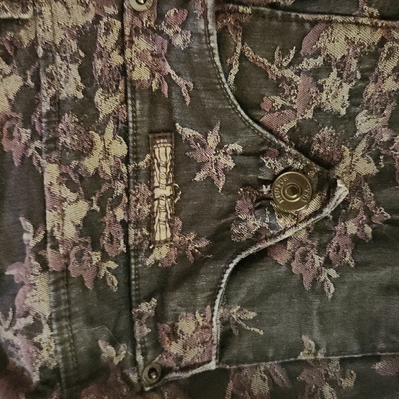 Hudson black floral gorgeous skinny jeans 8, 29 - Picture 6 of 9